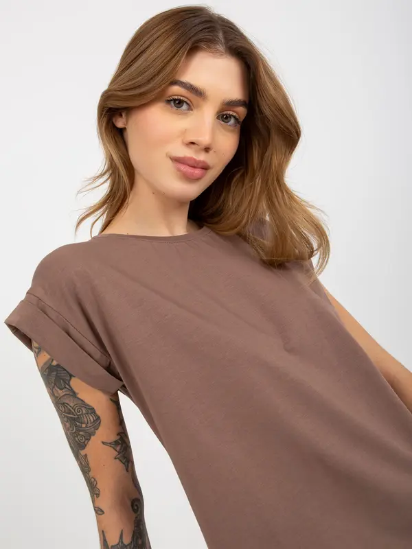 BASIC Feel Good T-shirt-RV-TS-4833.36X-brown