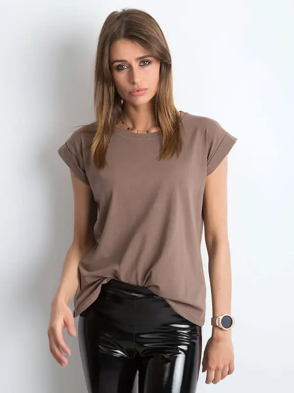 BASIC Feel Good T-shirt-RV-TS-4833.69P-brown