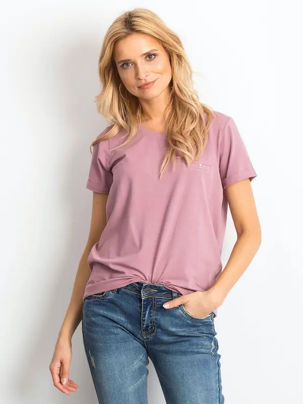 BASIC Feel Good T-shirt-RV-TS-4838.54P-dark pink