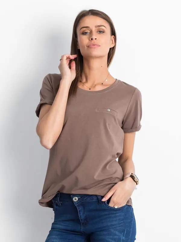 BASIC Feel Good T-shirt-RV-TS-4838.73P-brown