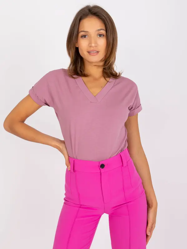 BASIC Feel Good T-shirt-RV-TS-7666.19-dark pink