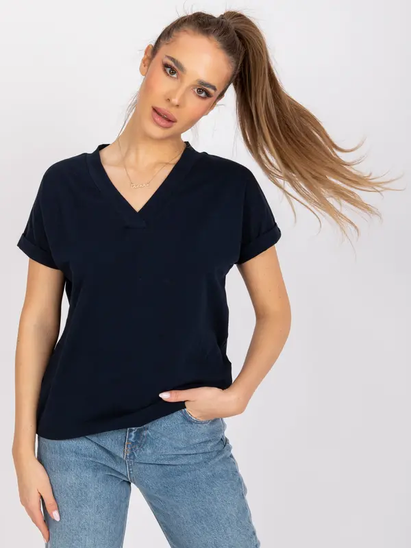 BASIC Feel Good T-shirt-RV-TS-7666.19-navy blue