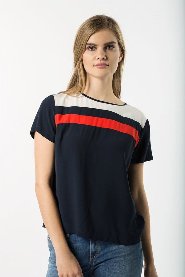 Tommy Hilfiger T-shirt - TOMMY HILFIGER JOSIE TOP SS blue