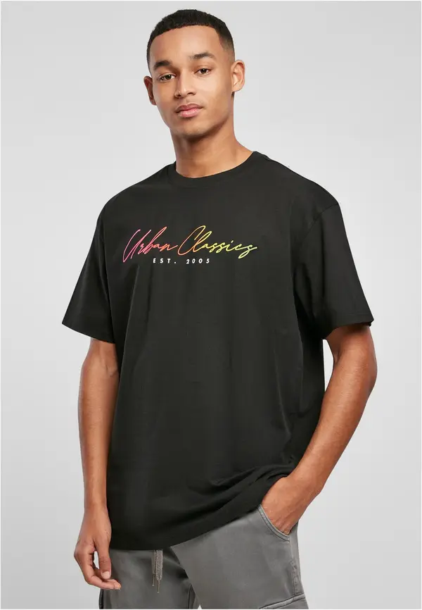 Urban Classics T-shirt with Script logo black