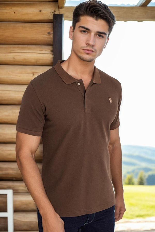 dewberry T8561 DEWBERRY MEN'S TSHIRT-LIGHT BROWN