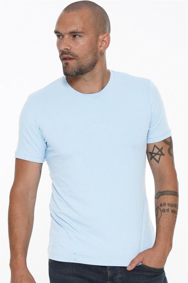 dewberry T8569 DEWBERRY BICYCLE COLLAR MEN'S T-SHIRT-BLUE