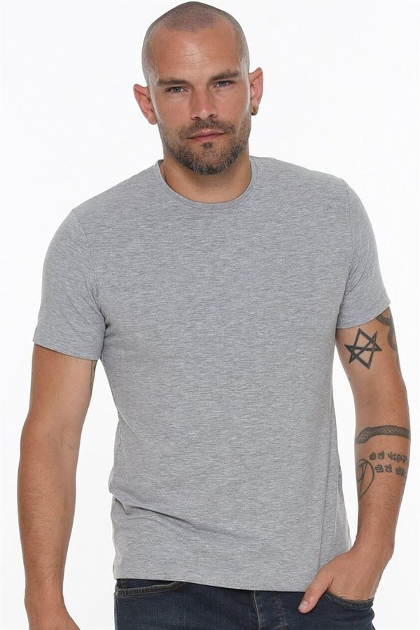 dewberry T8569 DEWBERRY BICYCLE COLLAR MEN'S T-SHIRT-GREY