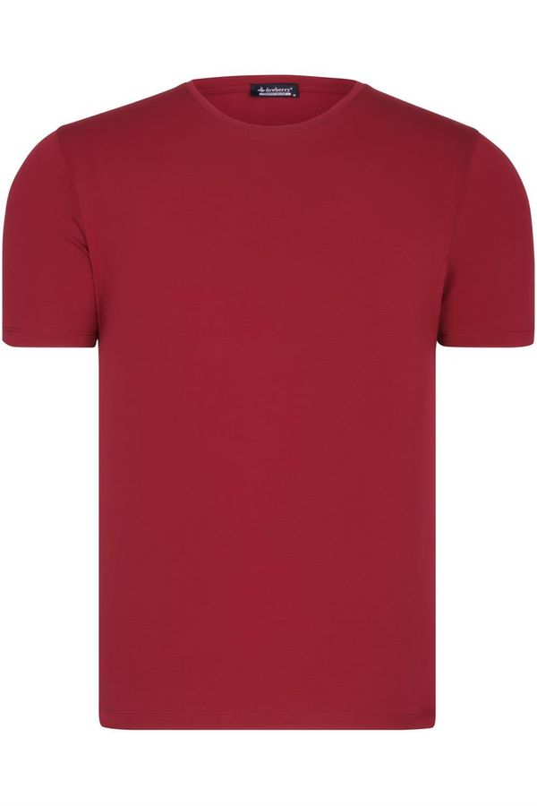 dewberry T8569 DEWBERRY BIKE COLLAR MEN'S T-SHIRT-PLAIN BURGUNDY