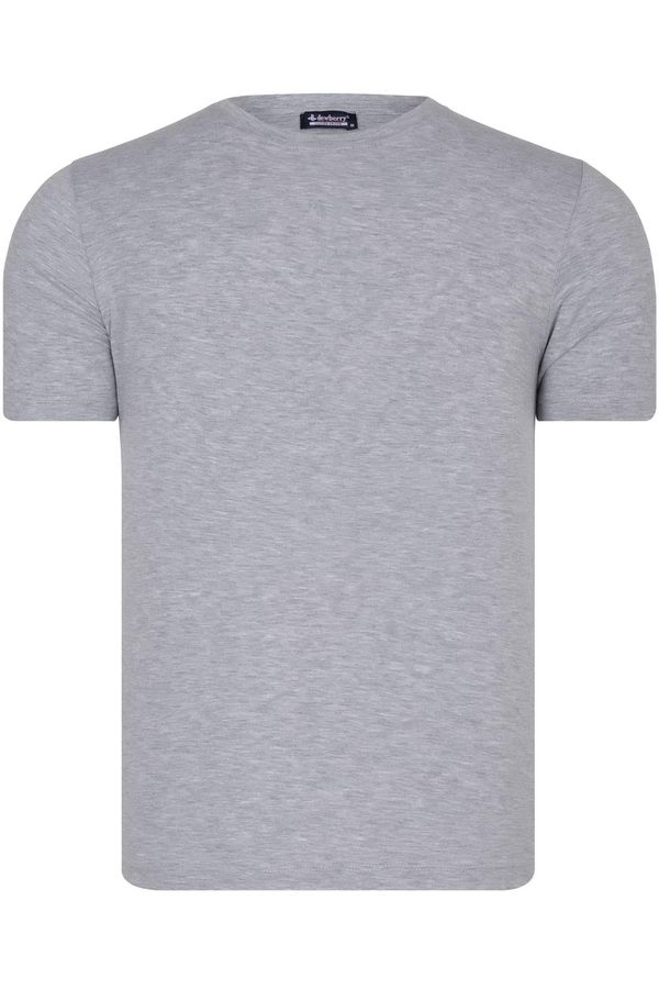 dewberry T8569 DEWBERRY BIKE COLLAR MENS T-SHIRT-PLAIN GREY