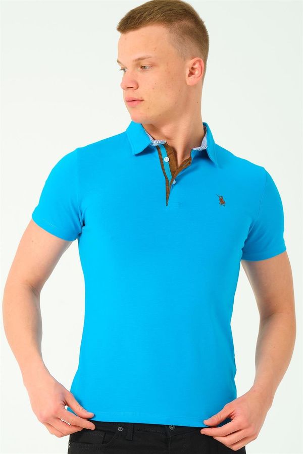 dewberry T8582 DEWBERRY MEN'S T-SHIRT-DARK TURQUOISE-2