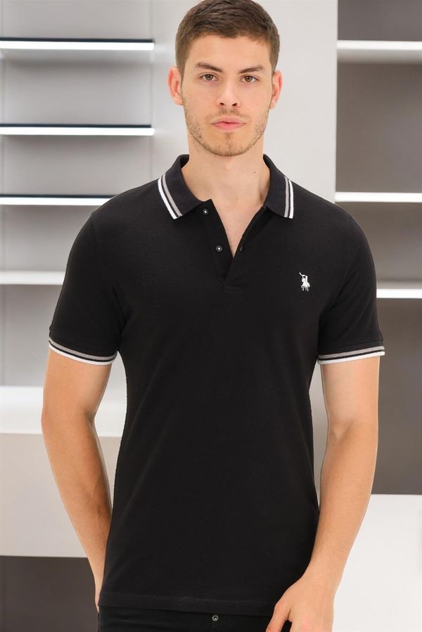 dewberry T8594 DEWBERRY MEN'S T-SHIRT-LIGHT BLACK