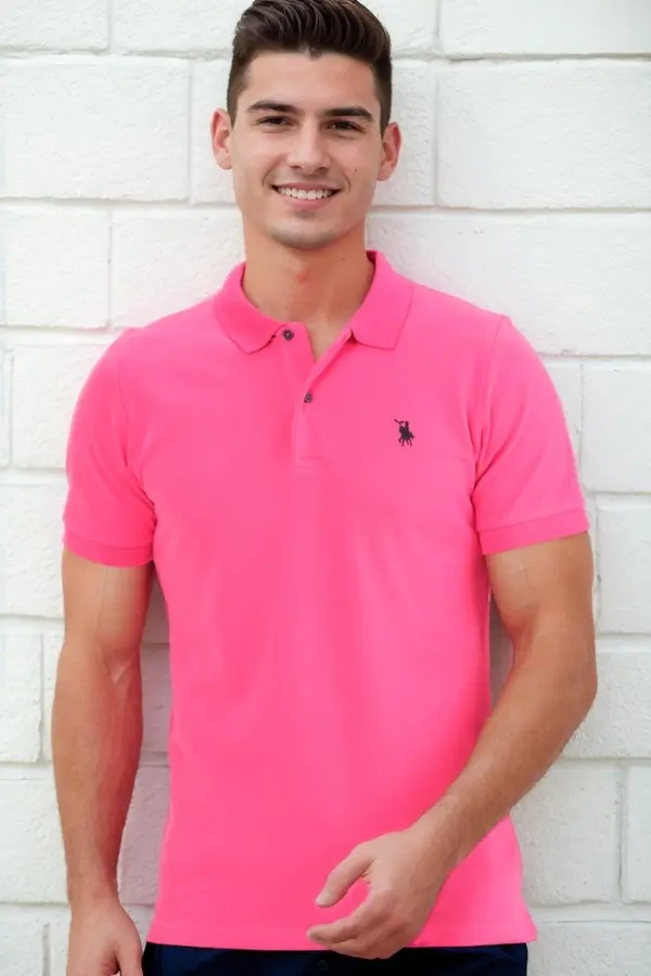 dewberry T9561 DEWBERRY MEN'S TSHIRT-FUCHSIA