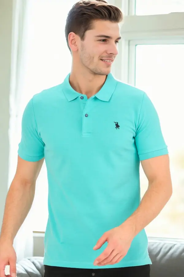 dewberry T9561 DEWBERRY MEN'S TSHIRT-WATER GREEN