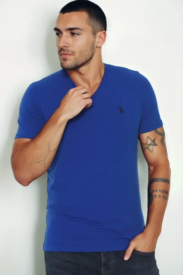 dewberry T9568 DEWBERRY V-NECK MEN'S T-SHIRT-SAKS