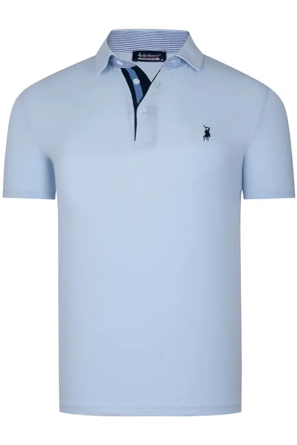 dewberry T9582 DEWBERRY MEN'S T-SHIRT-BABY BLUE