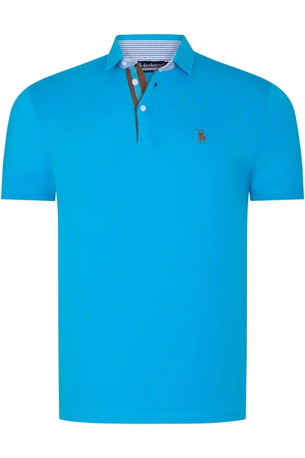 dewberry T9582 DEWBERRY MEN'S T-SHIRT-DARK TURQUOISE