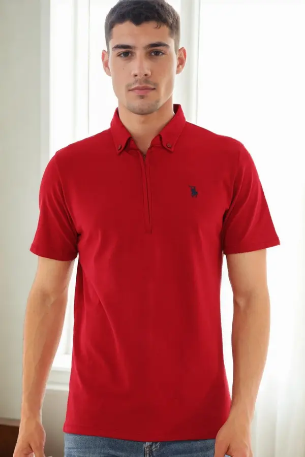dewberry T9583 DEWBERRY MEN'S T-SHIRT-BURGUNDY