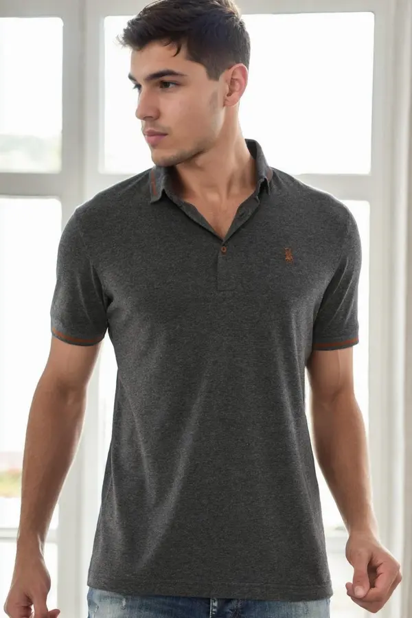 dewberry T9586 DEWBERRY MEN'S POLO SHIRT-ANTHRACITE-1