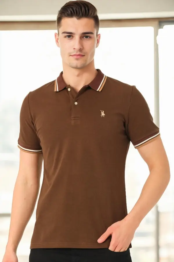 dewberry T9594 DEWBERRY MEN'S T-SHIRT-BROWN