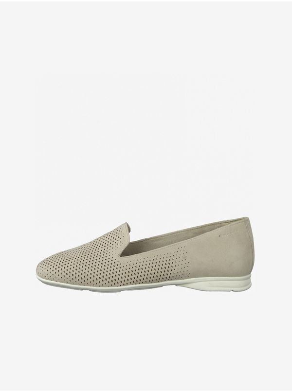 Tamaris Tamaris Beige Patterned Leather Moccasins - Women