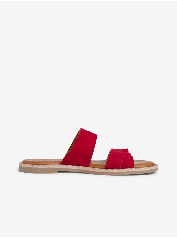 Tamaris Tamaris Red Suede Slippers - Ladies