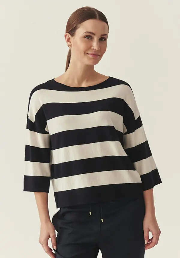 Tatuum Temno moder črtast pulover Lajla Tatuum