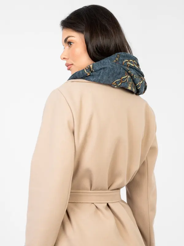 Factory Price Temno moder ženski šal s potiskom