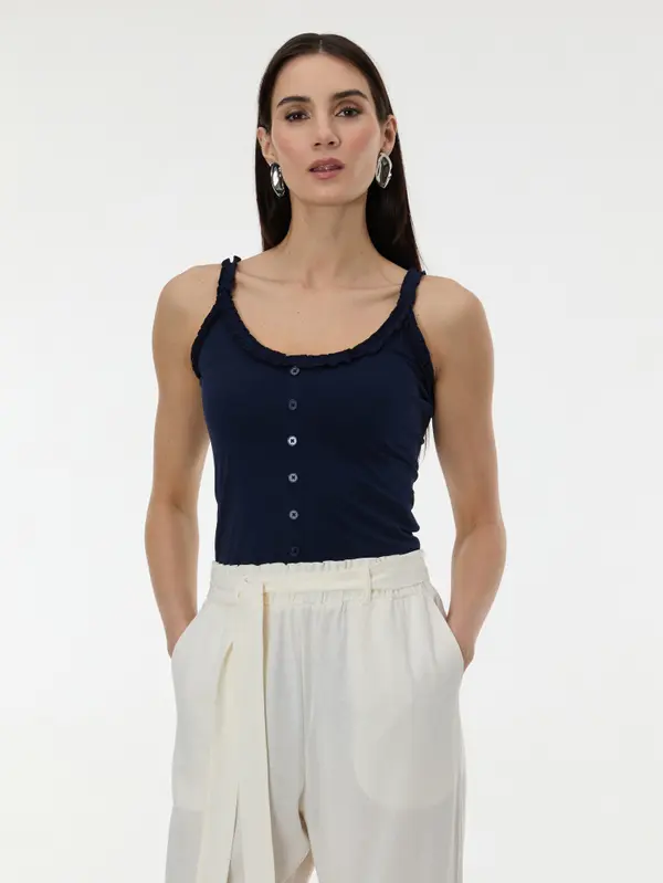 Orsay Temno moder ženski top brez rokavov ORSAY