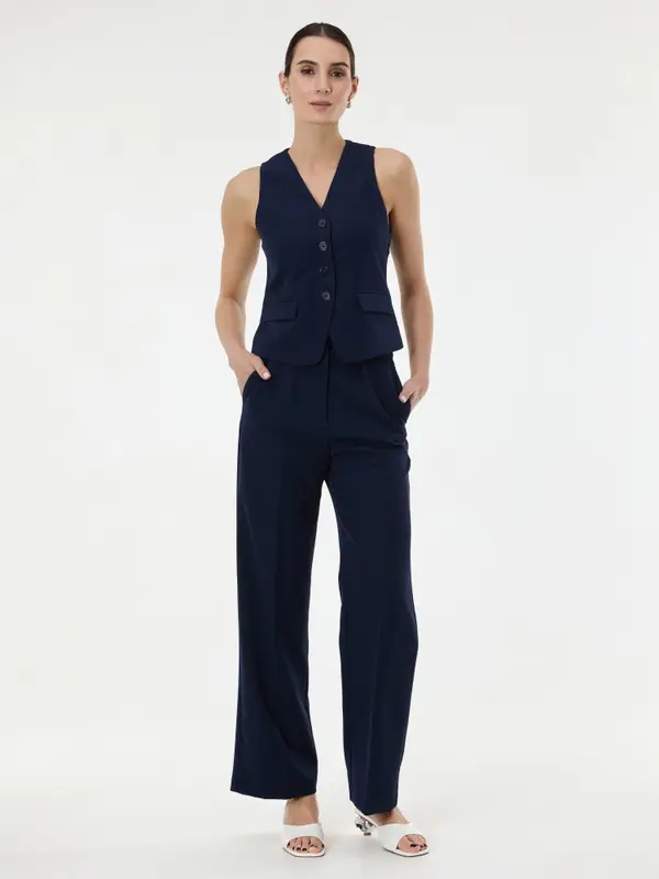 Orsay Temno modre ženske ohlapne hlače ORSAY