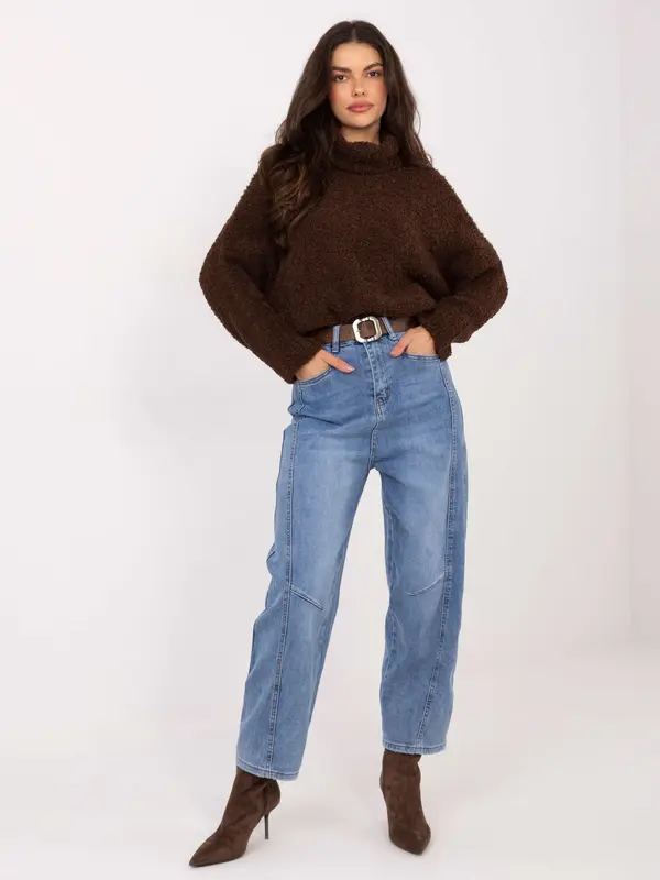 Factory Price Temno rjav pulover z ovratnikom