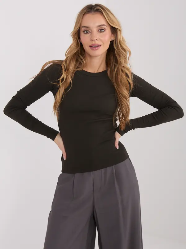 Factory Price Temno rjava bluza z dolgimi rokavi