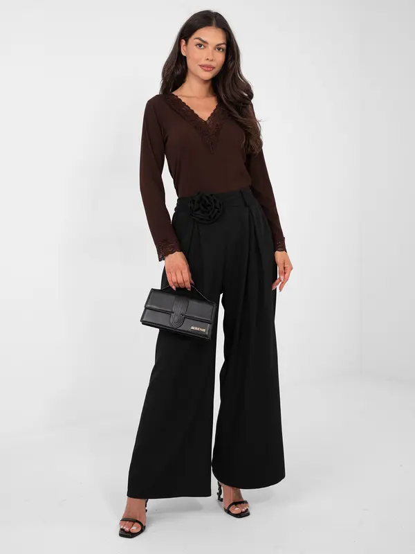 Factory Price Temno rjava bluza z dolgimi rokavi