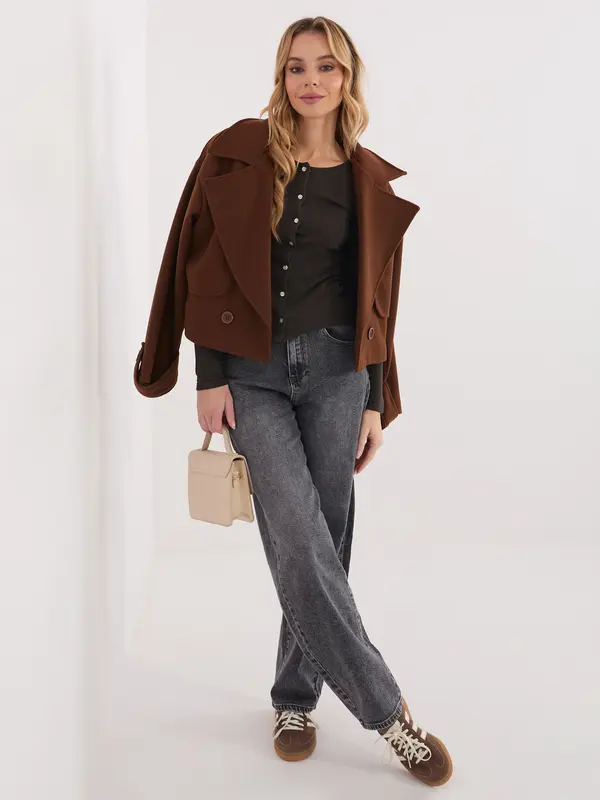 Factory Price Temno rjava bluza z dolgimi rokavi