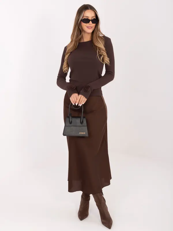 RUE PARIS Temno rjava črtasta bluza