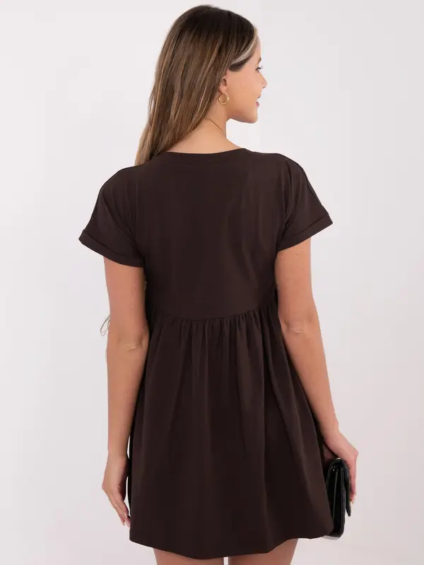 RUE PARIS Temno rjava mini obleka