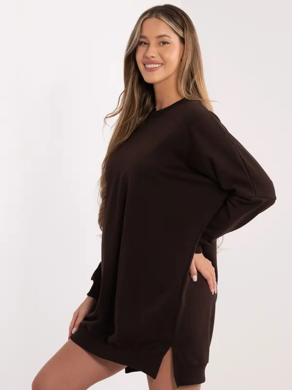 RELEVANCE Temno rjava obleka s puloverjem