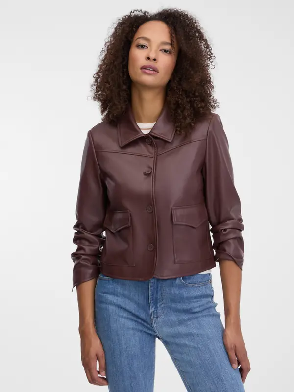 Orsay Temno rjava ženska usnjena jakna