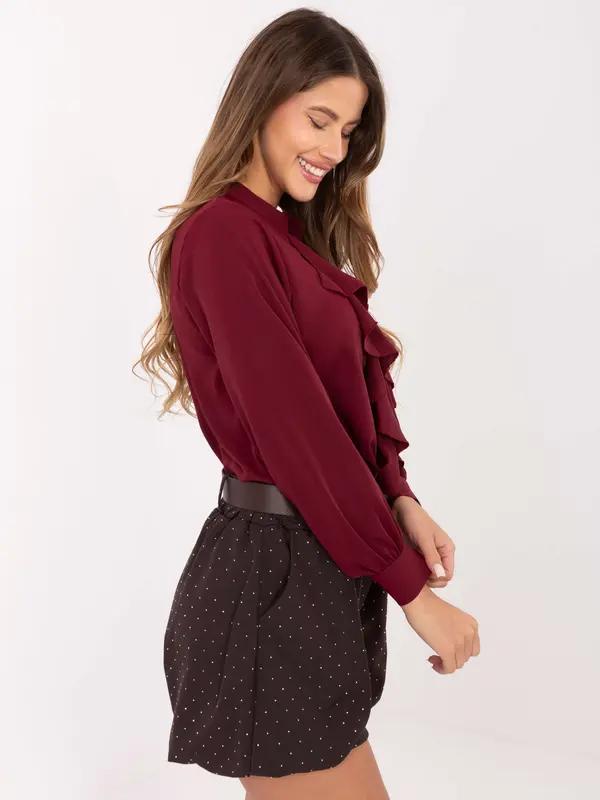 RUE PARIS Temno rjave modne kratke hlače