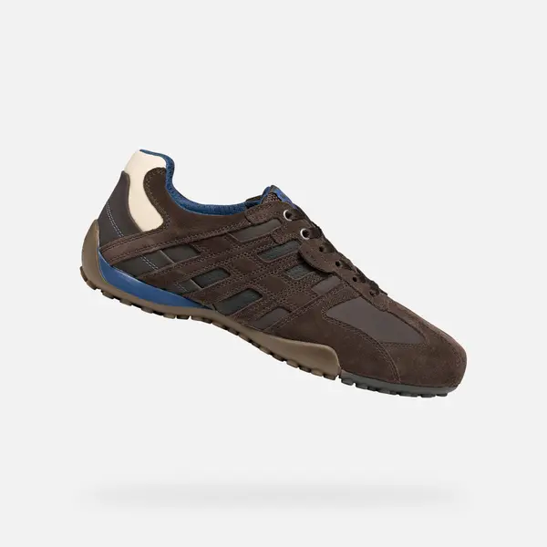 GEOX Temno rjave moške superge Geox Snake