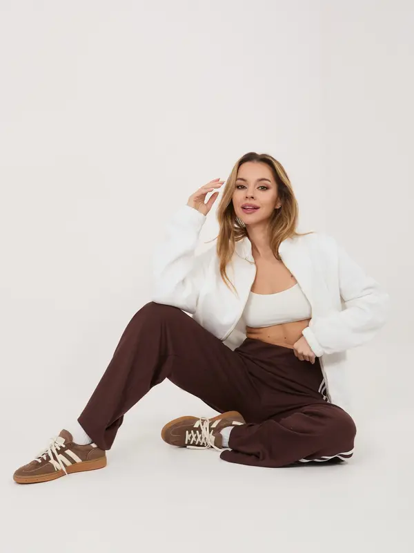 RELEVANCE Temno rjave trenirke iz viskoze