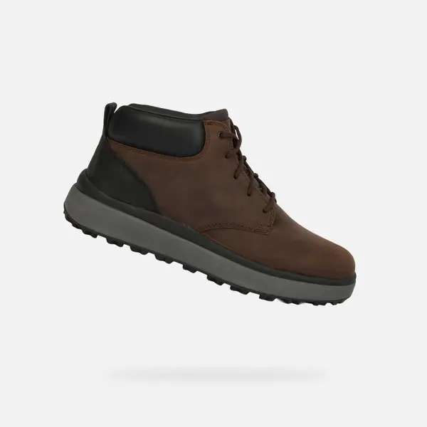 GEOX Temno rjavi moški gležnjarji Geox Granito + Grip