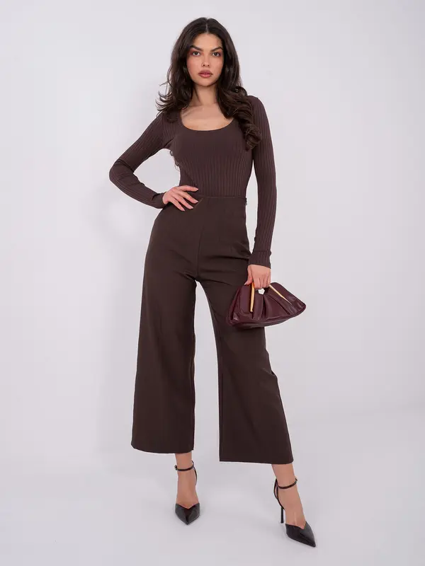 RUE PARIS Temno rjavi rebrasti bodiji