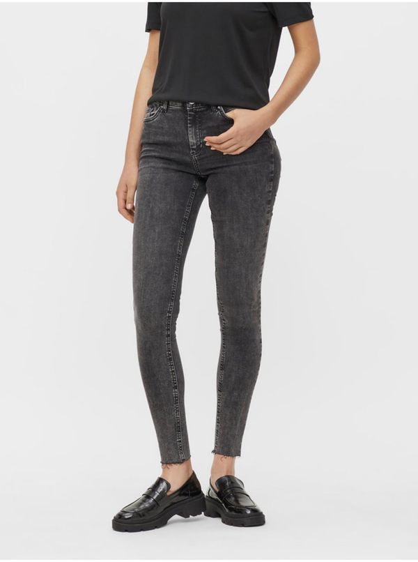 Pieces Temno siva Skinny Fit Jeans Pieces Delly - Ženske