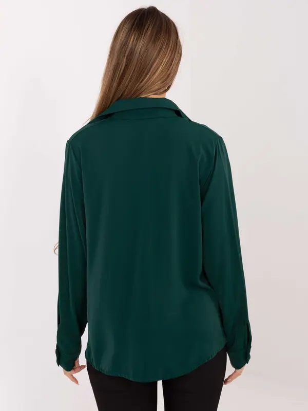 Factory Price Temno zelena enobarvna bluza