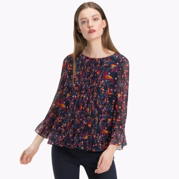 Tommy Hilfiger Tommy Hilfiger Blouse - SIMONE TOP 3/4 SLV dark blue