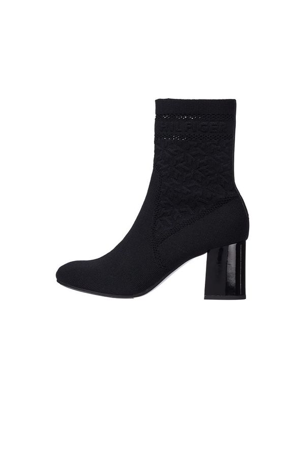 Tommy Hilfiger Tommy Hilfiger Boots - TH KNITTED MID HEEL BOOT black