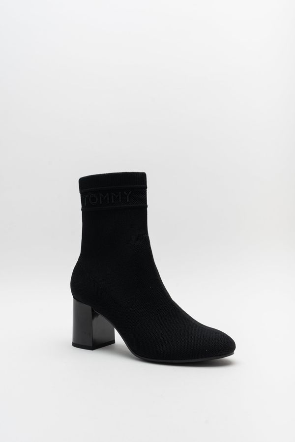 Tommy Hilfiger Tommy Hilfiger Boots - TOMMY KNIT MID HEEL BOOT black