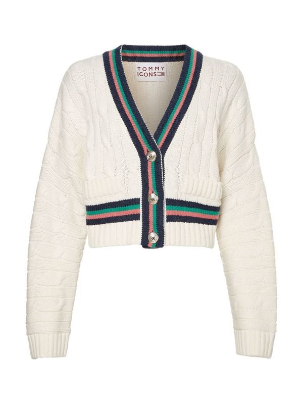 Tommy Hilfiger Tommy Hilfiger Cardigan - ICON CABLE V-NK CARDIGAN white