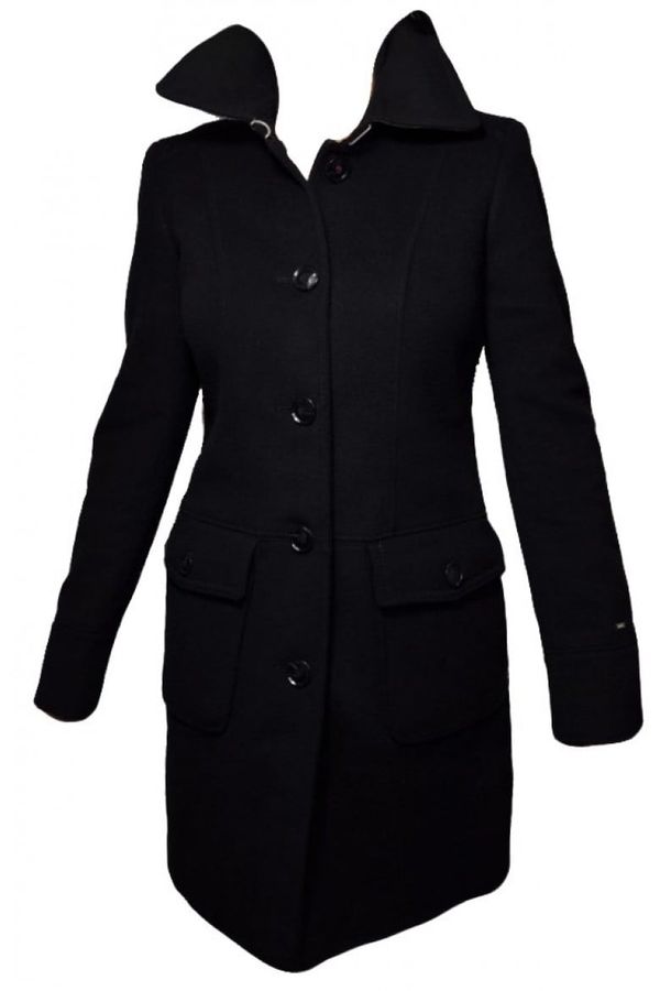 Tommy Hilfiger Tommy Hilfiger Coat - MANHATTAN WOOL C black