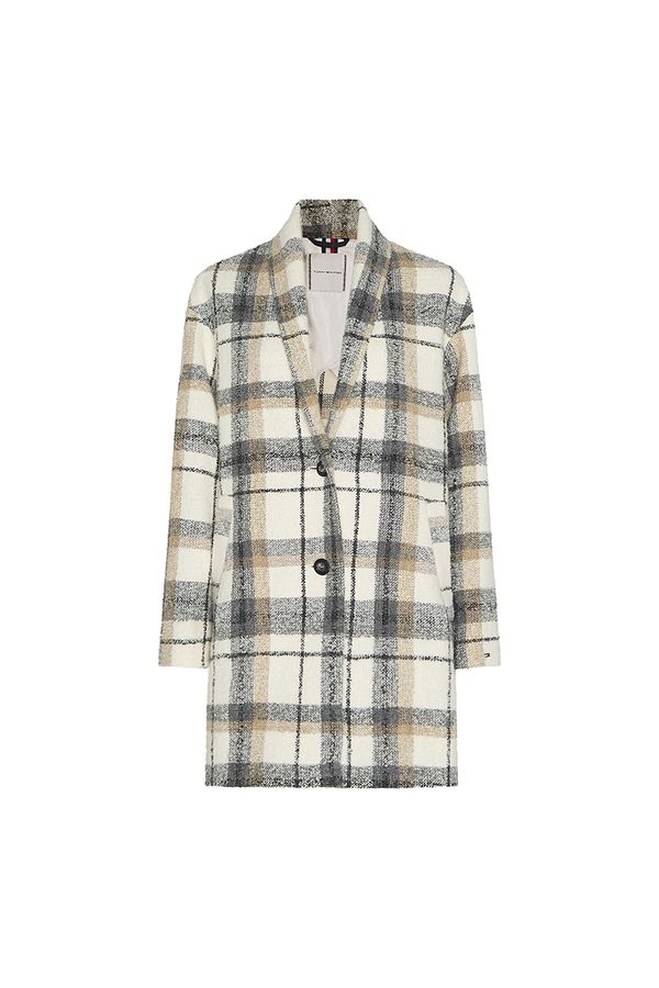 Tommy Hilfiger Tommy Hilfiger Coat - WOOL BLEND BOUCLE COAT checkered